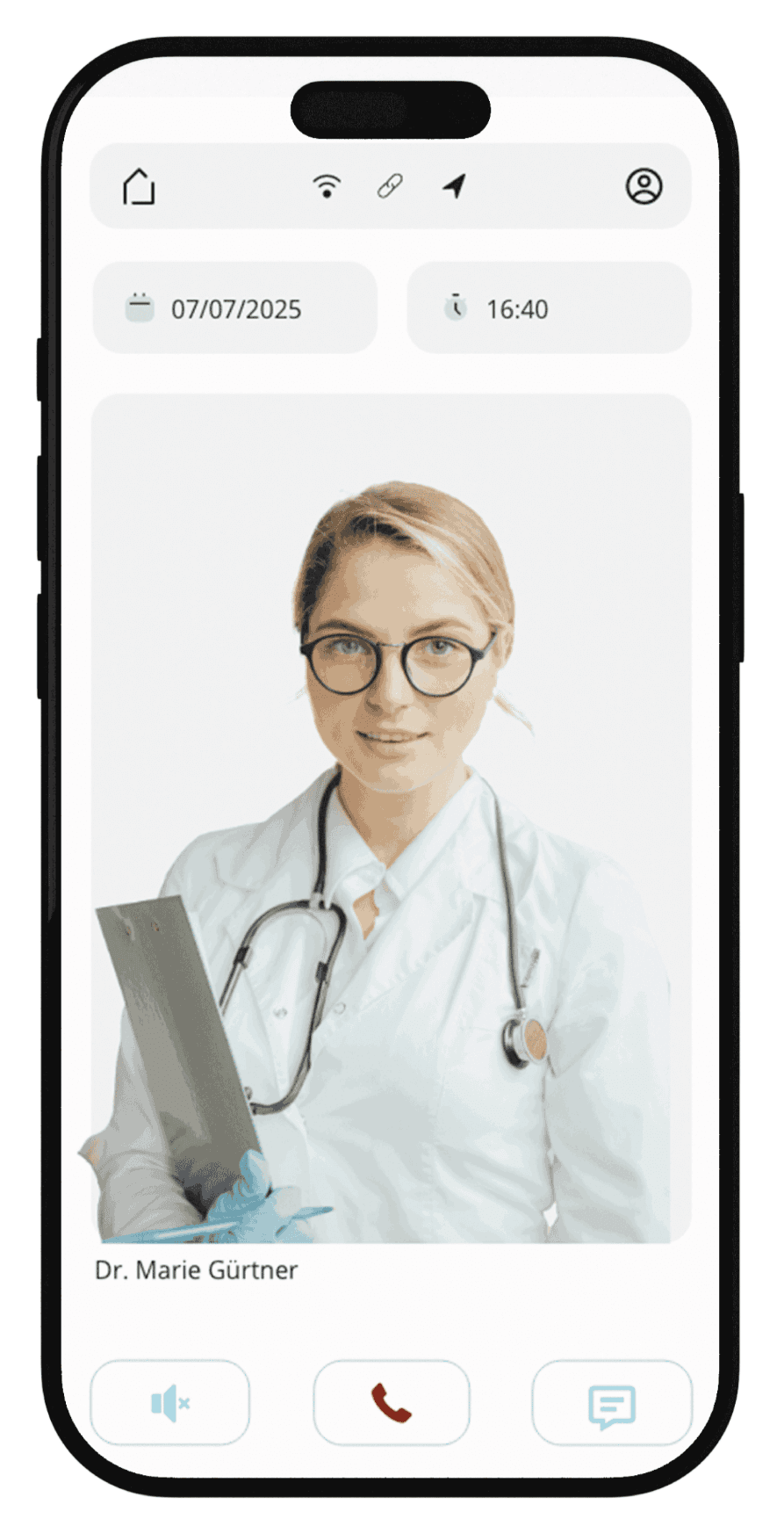 doctor image on phone screen